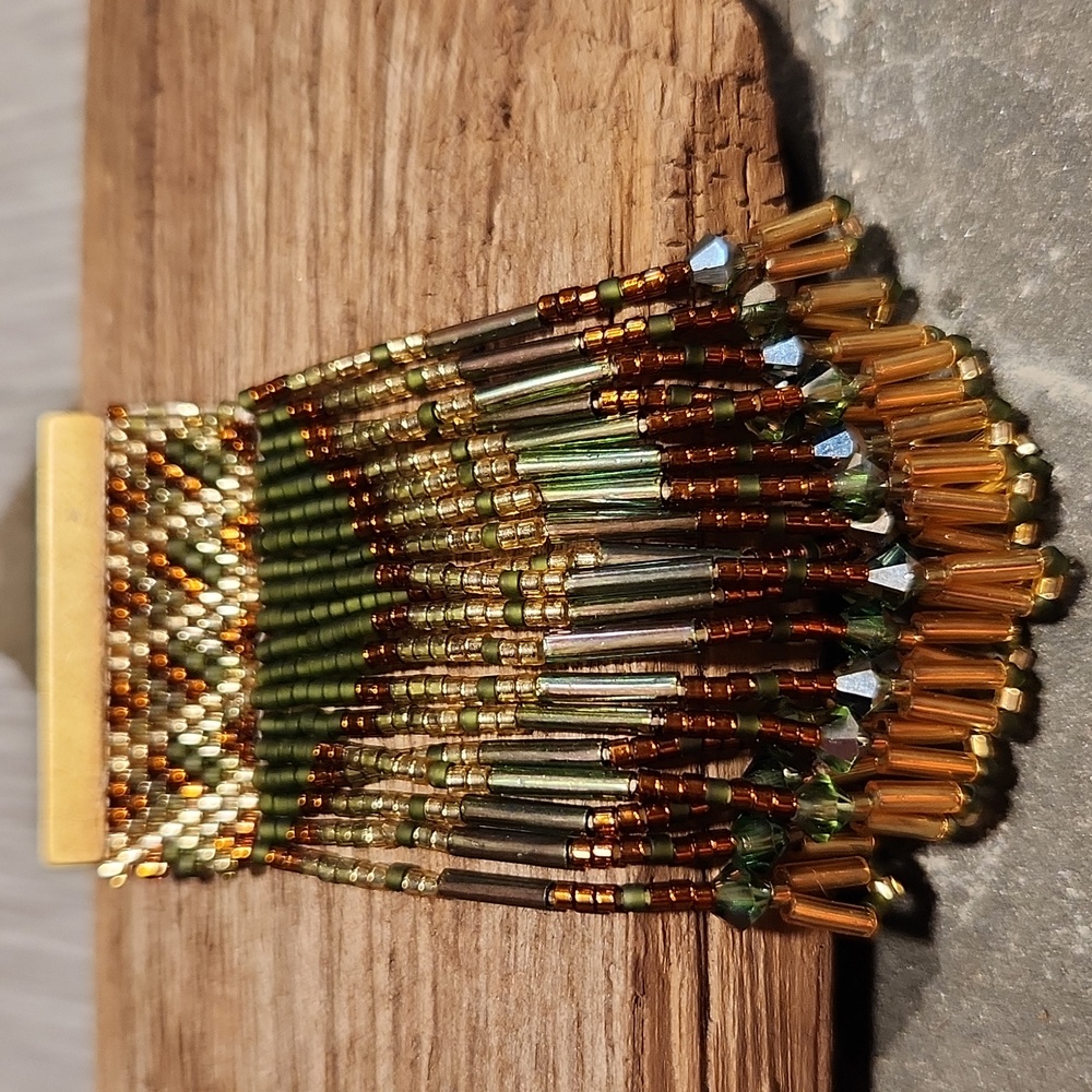 Vintage Brooch.  Glass Beads.  Beautiful!